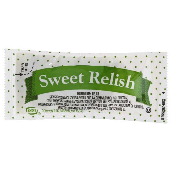 Portion Pac Single Serve Sweet Relish 9 Gram Packets 200 Per Case