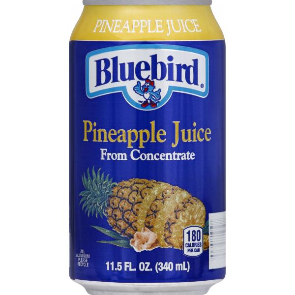 Bluebird Shelf Stable Pineapple Juice 11.5 Fluid Ounce - 24 Per Case.