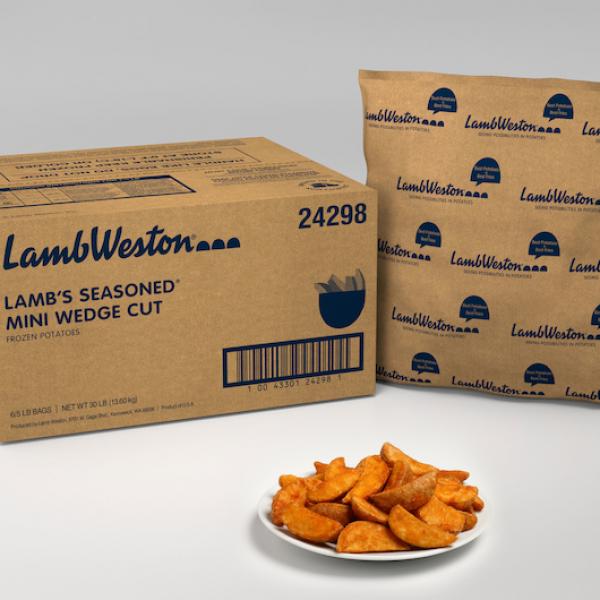 Western Spicy Wedges Frozen Potatoes 5 Pound Each - 6 Per Case.
