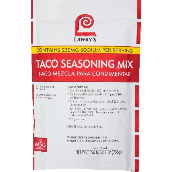 Lawry's Taco Seasoning Mix 9 Ounce Size - 6 Per Case.