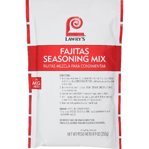 Lawry's Fajitas Seasoning Mix 8.9 Ounce Size - 6 Per Case.