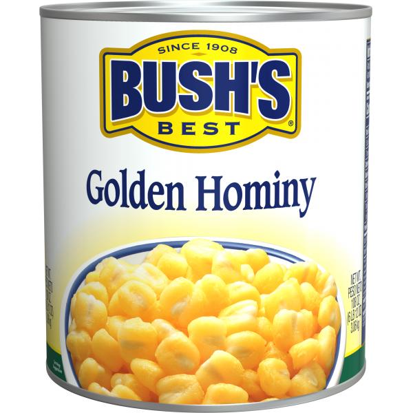 Bush's Golden Hominy 108 Ounce Size - 6 Per Case.