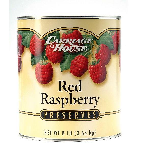 Carriage House Red Raspberry Preserves 8 Pound Each - 6 Per Case.