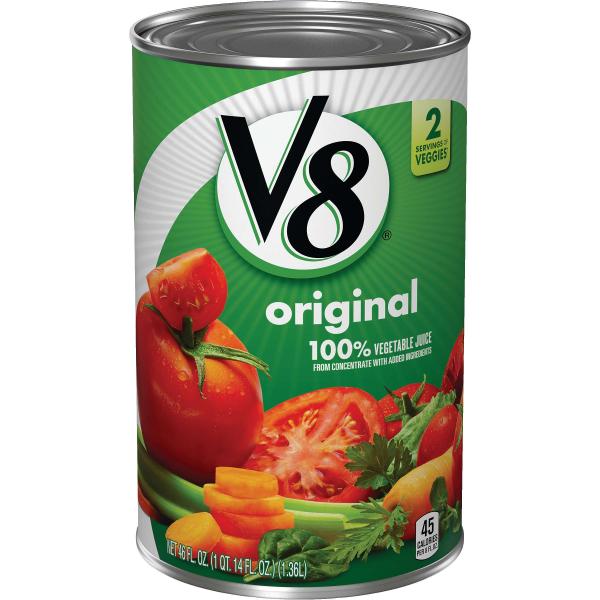 V8 Juice Vegetable 46 Fluid Ounce - 12 Per Case.