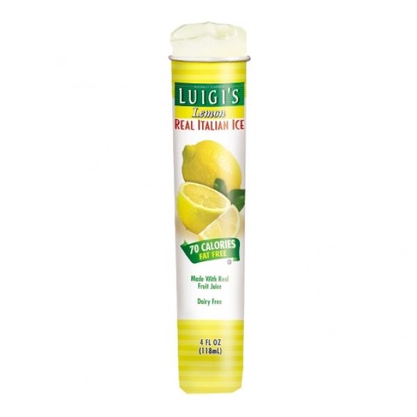 Luigi Lemon Real Italian Ice Tube 4 Fluid Ounce - 24 Per Case.