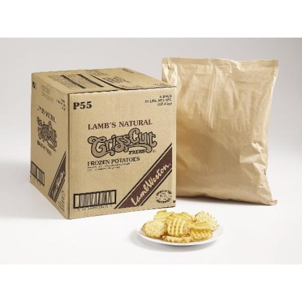 Crisscut® Skin On Frozen French Fried Potatoes 4.5 Pound Each - 6 Per Case.