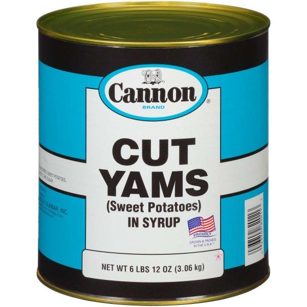 Cannon Extra Standard Cut Low Sodium Yams 108 Ounce Size - 6 Per Case.