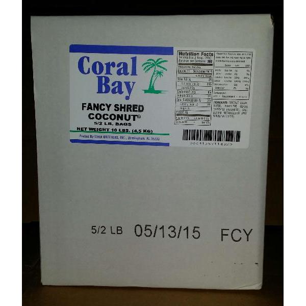 Coral Bay Fancy Shred Coconut 4.5 Kg - 1 Per Case.