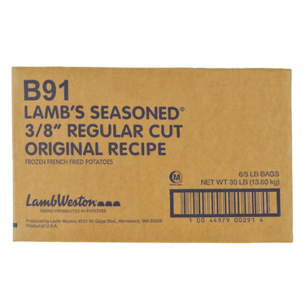 8" Regular Cut Skin On Original Recipe Frozen French Fried Potatoes 5 Pound Each - 6 Per Case.