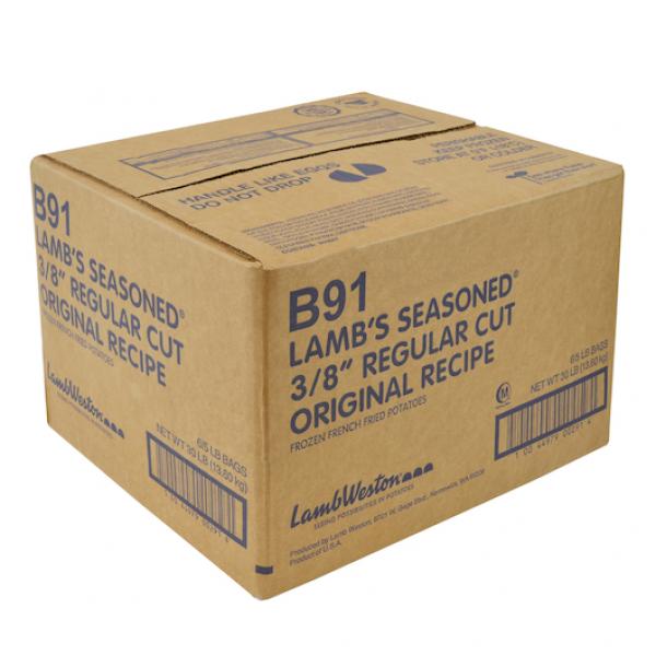 8" Regular Cut Skin On Original Recipe Frozen French Fried Potatoes 5 Pound Each - 6 Per Case.