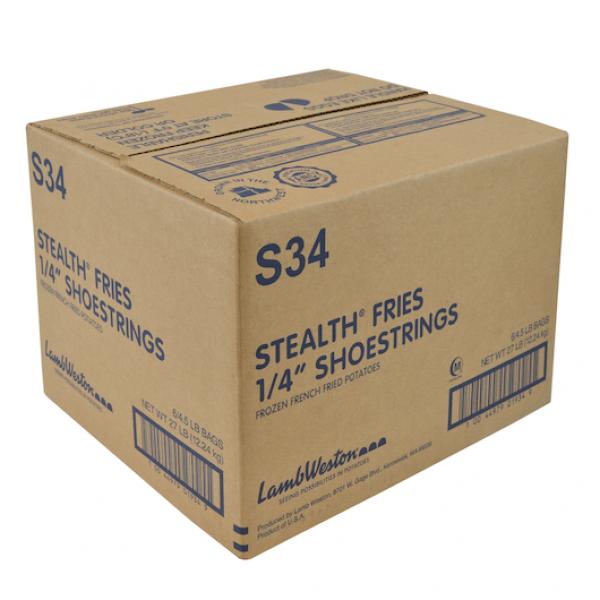 4" Shoestrings Frozen French Fried Potatoes 4.5 Pound Each - 6 Per Case.