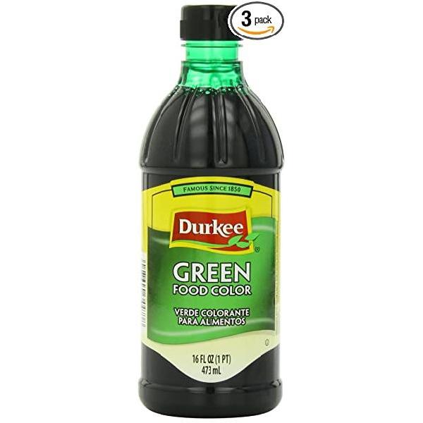 Durkee Color Green Food Plastic 16 Fluid Ounce - 6 Per Case.