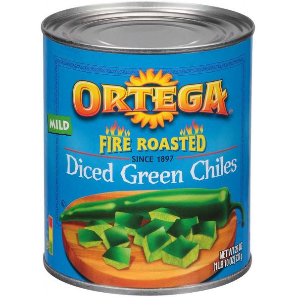 Diced Green Chiles 26 Ounce Size - 12 Per Case.