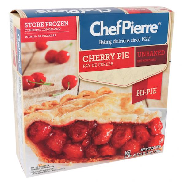 Chef Pierre Pie Cherry High Unbaked 10" 2.937 Pound Each - 6 Per Case.