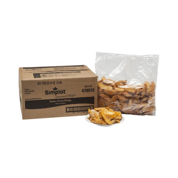 Simplot Seasonedcrisp Cut Savory Batteredwedges Skin On 5 Pound Each - 6 Per Case.