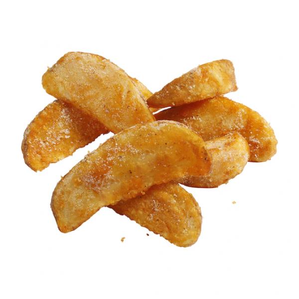Simplot Seasonedcrisp Cut Savory Batteredwedges Skin On 5 Pound Each - 6 Per Case.