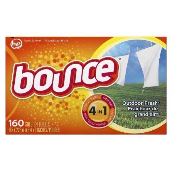 Bounce Dryer Sheet Outdoor Fresh 160 Count Packs - 6 Per Case.