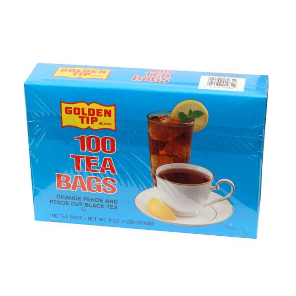 Tea Bag Golden Tip Blue With Tag 100 Count Packs - 10 Per Case.