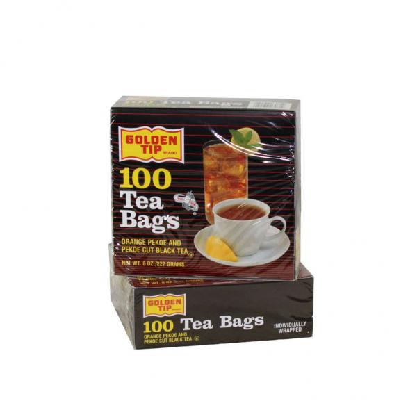 Tea Bags With Envelope Golden Tip 100 Count Packs - 10 Per Case.