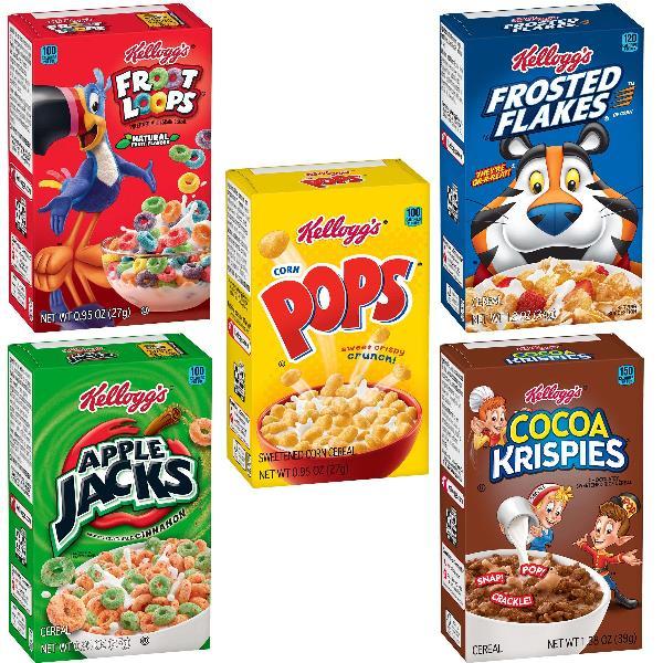 Kellogg's Fun Pack Cereal 1 Count Packs - 96 Per Case.