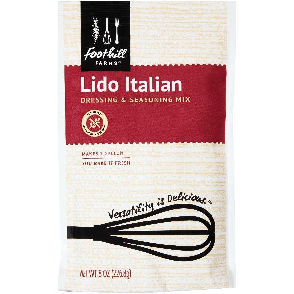 Foothill Farms Lido Italian Dressing & Seasoning Mix 8 Ounce Size - 12 Per Case.
