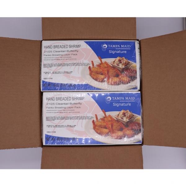 Tampa Maid Signature Hand Breaded Shrimp Panko Clean Tail 3 Pound Each - 4 Per Case.