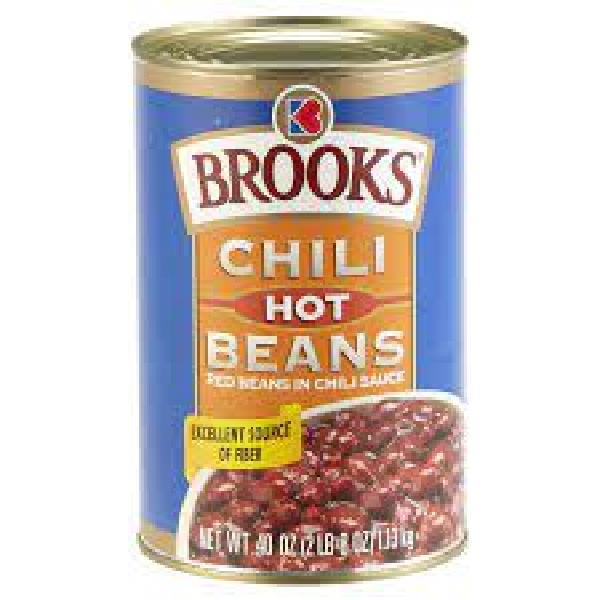 Brooks Chili Beans Canned Red Beans In Chilisauce Hot Flavor 111 Ounce Size - 6 Per Case.