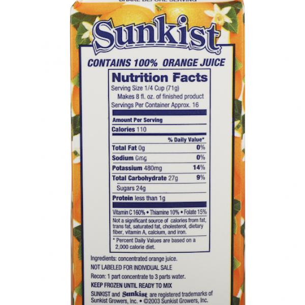Sunkist Orange Frozen Concentrate X32 Fluid Ounce - 12 Per Case.
