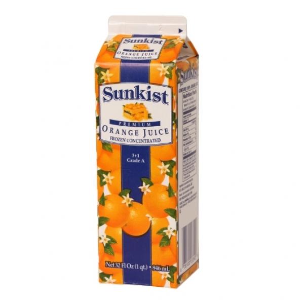 Sunkist Orange Frozen Concentrate X32 Fluid Ounce - 12 Per Case.