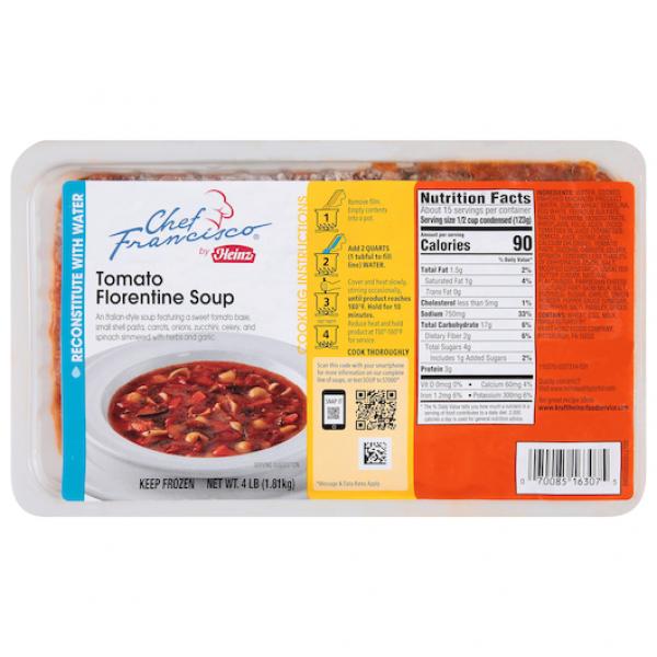 HEINZ CHEF FRANCISCO Tomato Florentine Soup 4 lb. Tub 4 Per Case