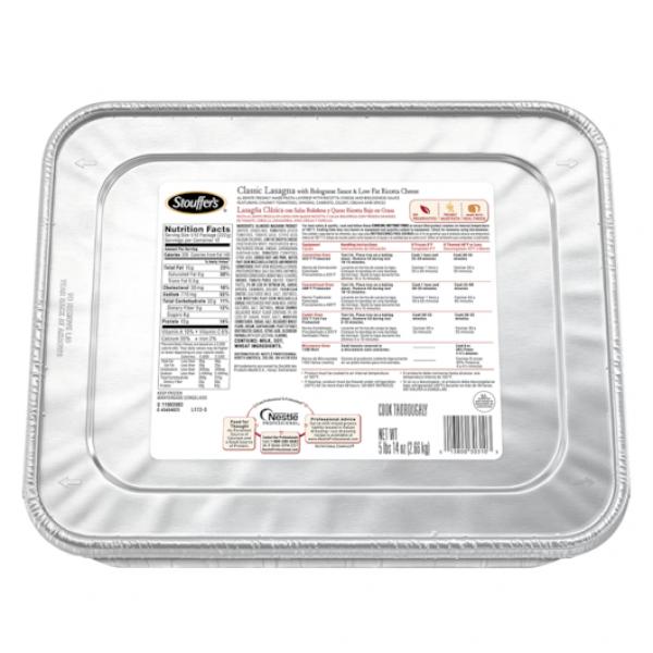 Stouffer's Classic Lasagna With Bolognese Sauce & Low Fat Ricotta Cheese 94 Ounce Size - 4 Per Case.
