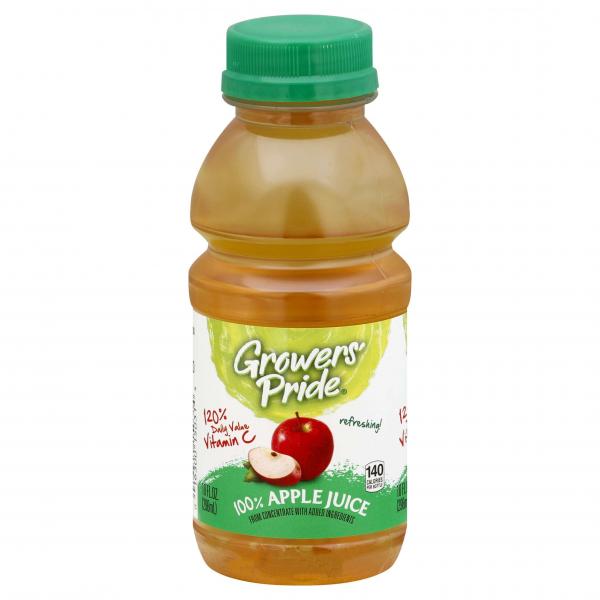 Fl Nat Growers' Pride From Concentrate Shelfstable Apple Juice 10 Fluid Ounce - 24 Per Case.
