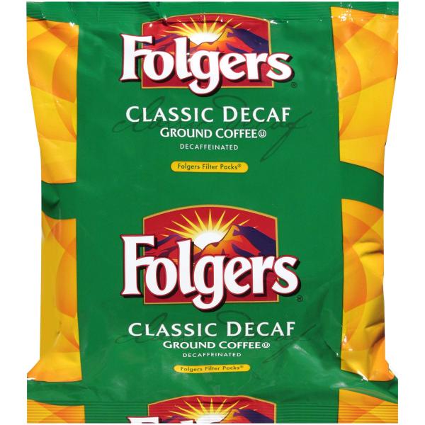 Folgers Decaff Filter Pack 0.9 Ounce Size - 80 Per Case.