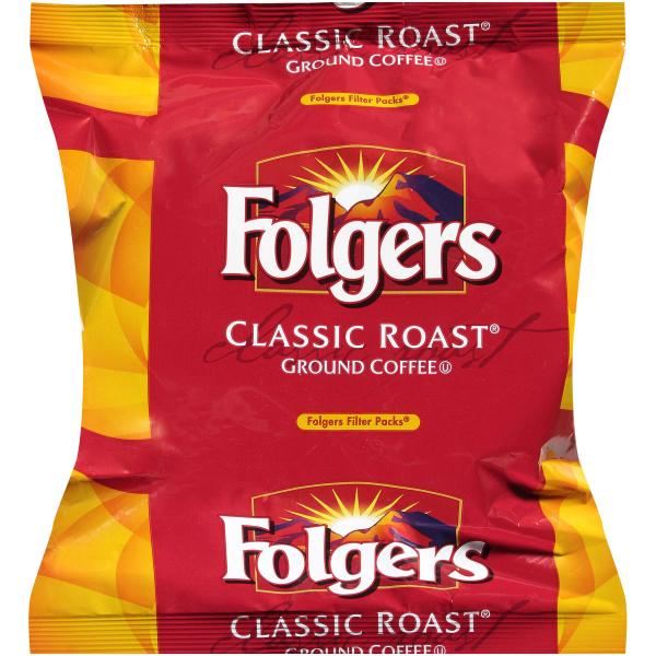 Folgers Caffeine Regular Filter Pack 0.9 Ounce Size - 160 Per Case.