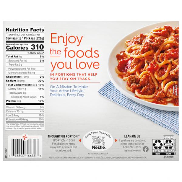 Lean Cuisine One Dish Favorites Meal Spaghetti & Meat Sauce 11.5 Ounce Size - 12 Per Case.