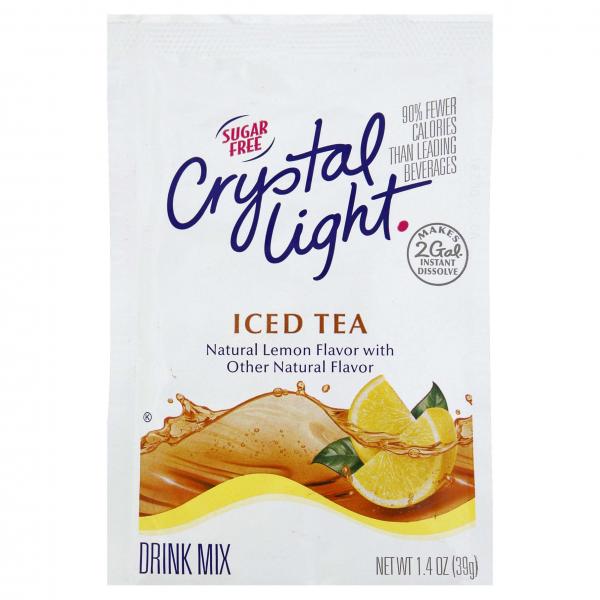 CRYSTAL LIGHT Sugar Free Iced Tea Powdered Beverage Mix 1.4 Ounce Pouch 12
