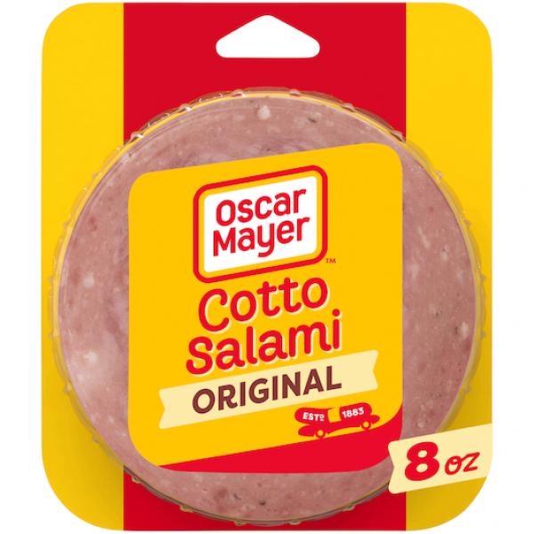 Oscar Mayer Salami Cotto Round Sliced, Per Package, 8 Ounce Size - 12 Per Case.