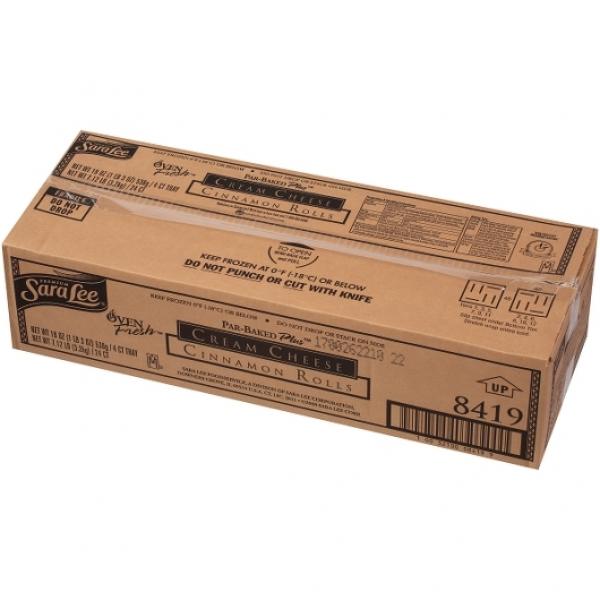 Sara Lee Oven Fresh Par Baked Cream Cheese Cinnamon Roll 4.75 Ounce Size - 6 Per Case.