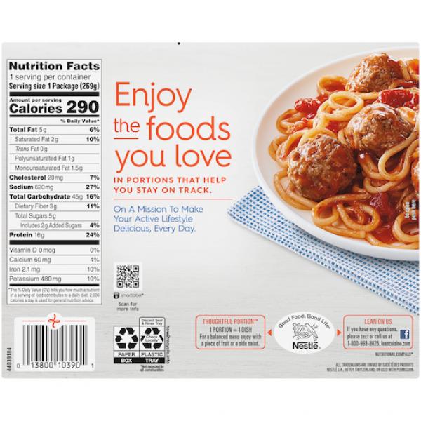 Lean Cuisine Spaghetti & Meatballs 9.5 Ounce Size - 12 Per Case.