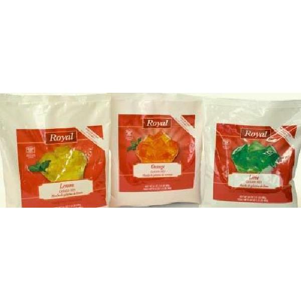 Royal Assorted Citrus Gelatin Mixes 1 Count Packs - 12 Per Case.