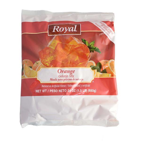 Royal Orange Gelatin Mix 24 Ounce Size - 12 Per Case.