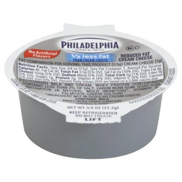 PHILADELPHIA Reduced Fat Cream Cheese Spread 0.75 Ounce Cup 100 Per Case