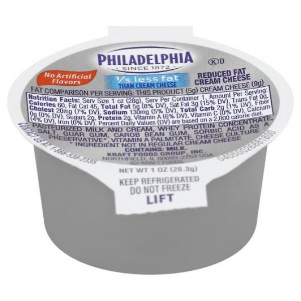 PHILADELPHIA Reduced Fat Cream Cheese Spread 1 Ounce Cup 100 Per Case