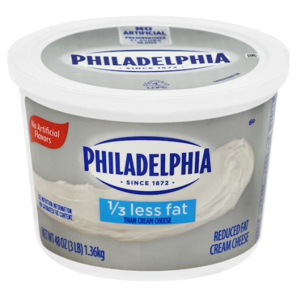 PHILADELPHIA Reduced Fat Cream Cheese Spread 3 lb. Tub 6 Per Case