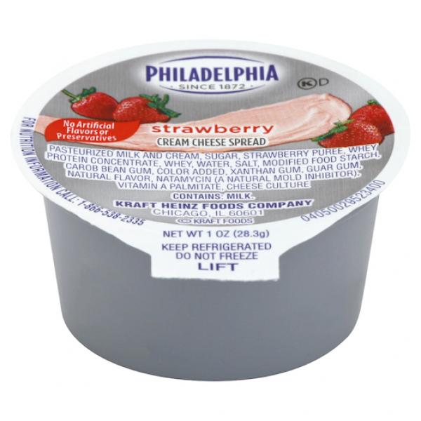 PHILADELPHIA Strawberry Cream Cheese Spread 1 Ounce Cup 100 Per Case