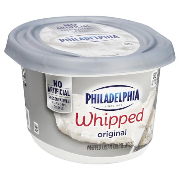 Philadelphia Whipped Original Cream Cheese, 8 Ounce Size - 12 Per Case.