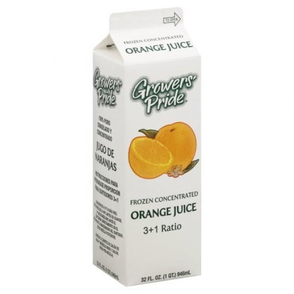 Florida Natural Growers' Pride from Concentrate Frozen Orange Juice - 32 Fluid Ounce - 12 Per Case.