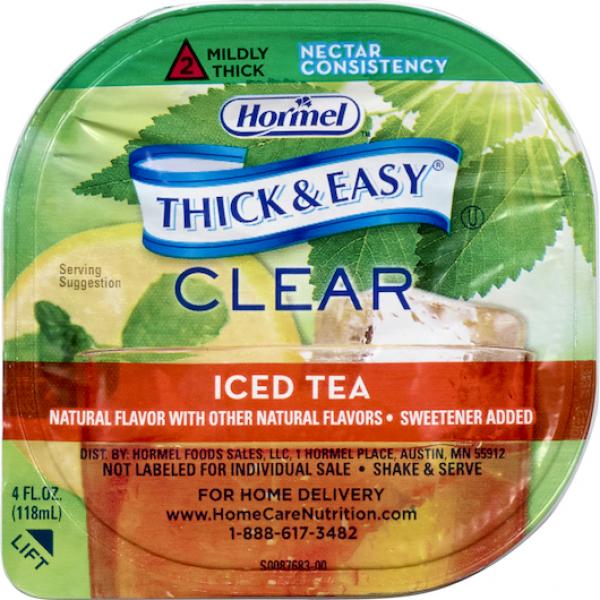Thick & Easy Clear Thickened Iced Tea Beverage Nectar 24 Count Packs - 1 Per Case.