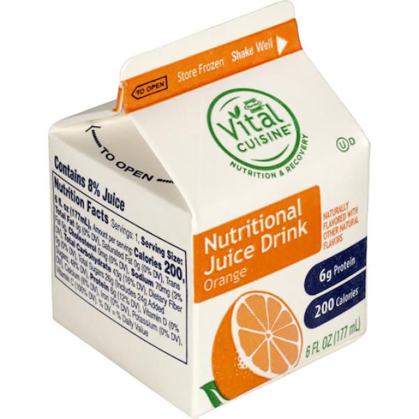 Hormel Vital Cuisine Nutritional Juice Drink Orange 50 Count Packs - 1 Per Case.