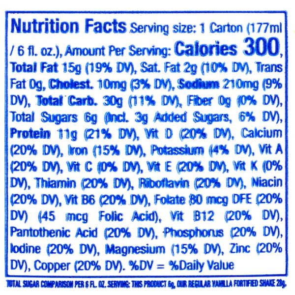 Hormel Vital Cuisine Mightyshakes Reduced Sugar Nutritional Shake Vanilla 50 Count Packs - 1 Per Case.